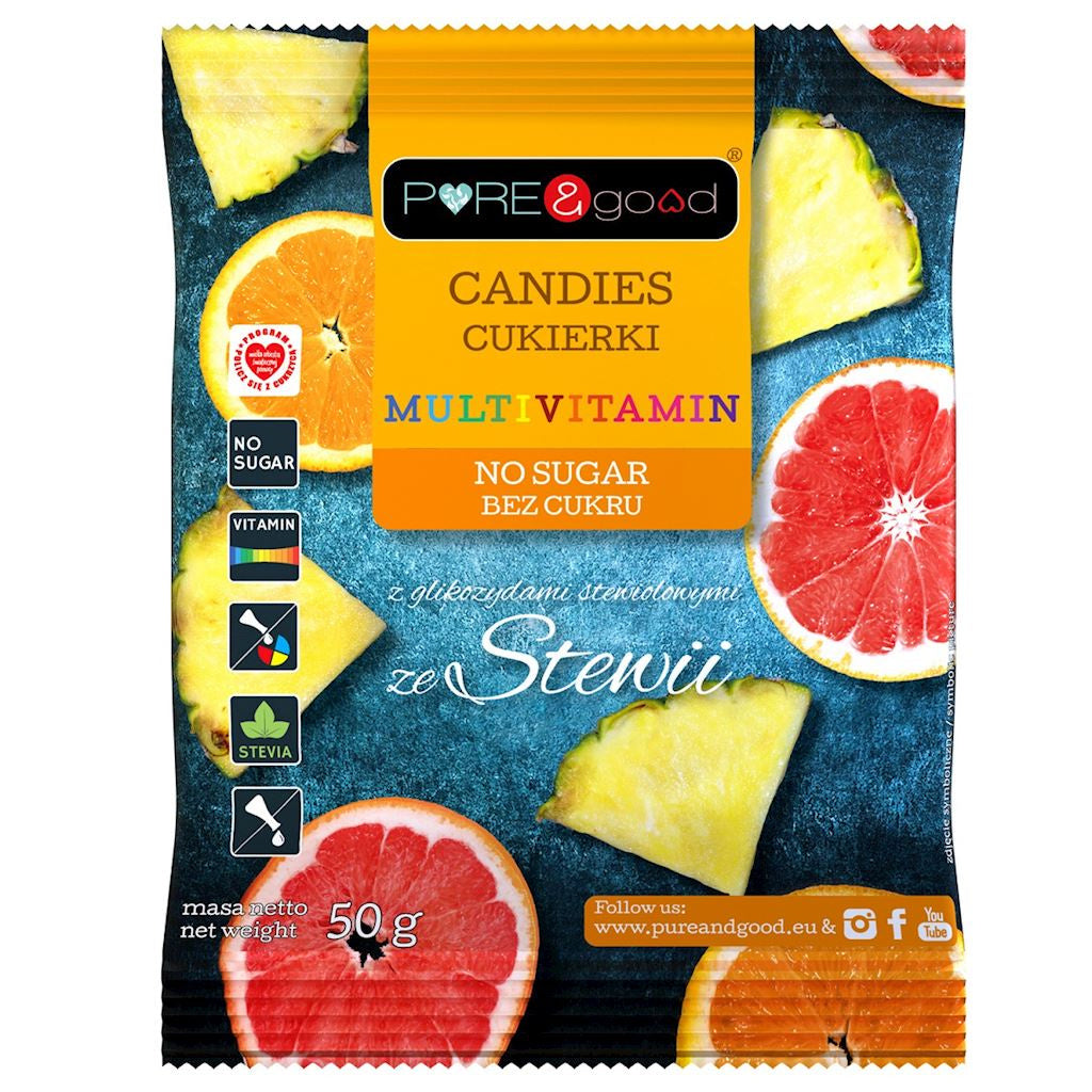 Cukierki Multivitamin Ze Stewią Bez Cukru (5 szt x 50 g)