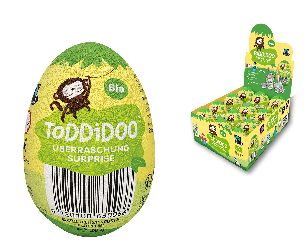Jajko Niespodzianka Czekoladowe Fair Trade Bezglutenowe BIO (12 szt x 20 g)