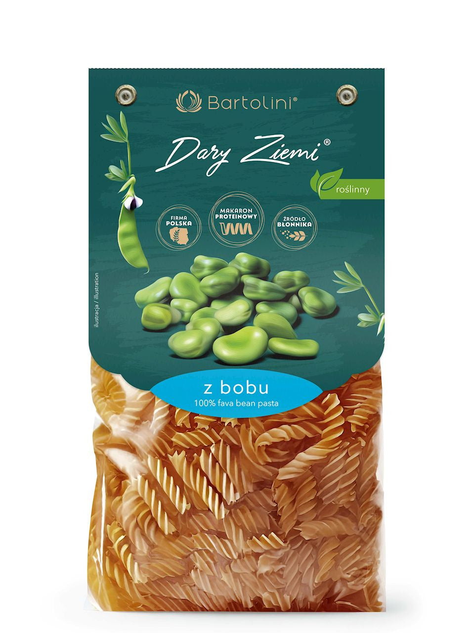 Makaron Proteinowy (Z Bobu) Świderki (3 szt x 250 g)