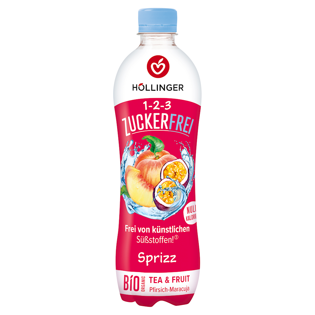 Napój Gazowany o Smaku Brzoskwinia - Marakuja Bez Cukru BIO (6 szt x 500 ml)