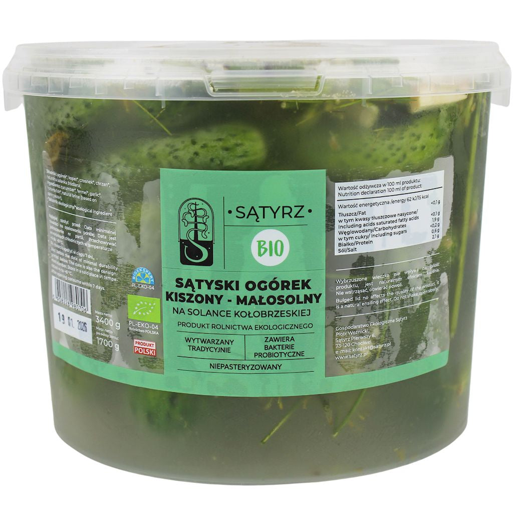 Ogórki Małosolne Sątyskie BIO 3,4 kg (1,7 kg) (Wiaderko)