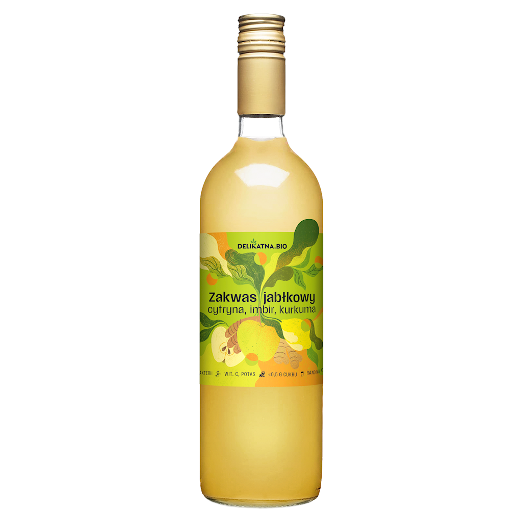 Zakwas Jabłkowy z Cytryną, Imbirem i Kurkumą BIO 750 ml