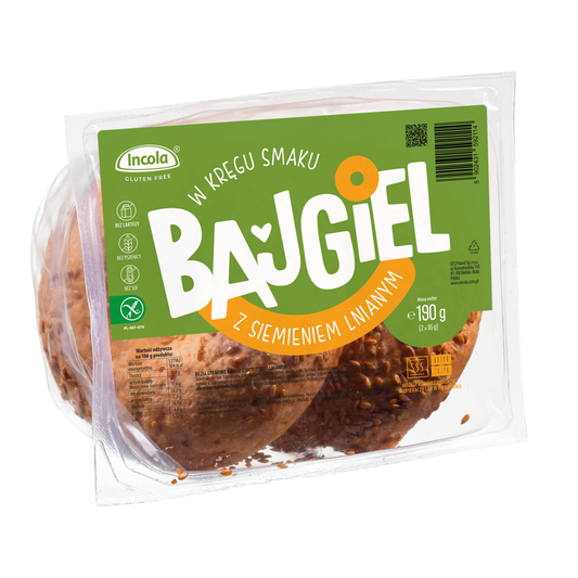Bajgle z Siemieniem Lnianym Bezglutenowe (2 Szt.) (2 szt x 190 g)