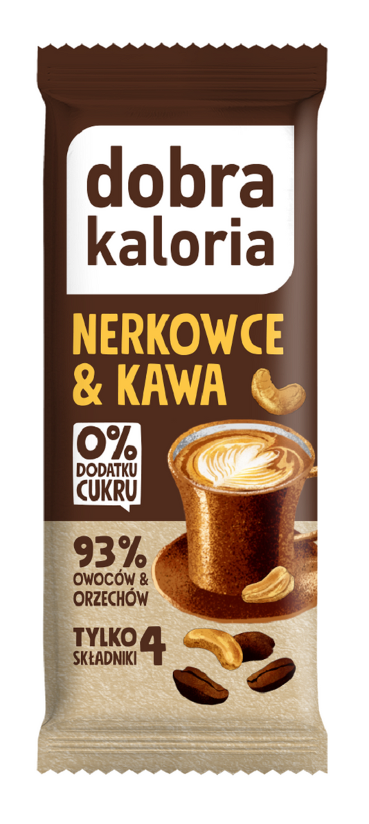 Baton Daktylowy Nerkowce & Kawa Bez Dodatku Cukrów (10 szt x 35 g)