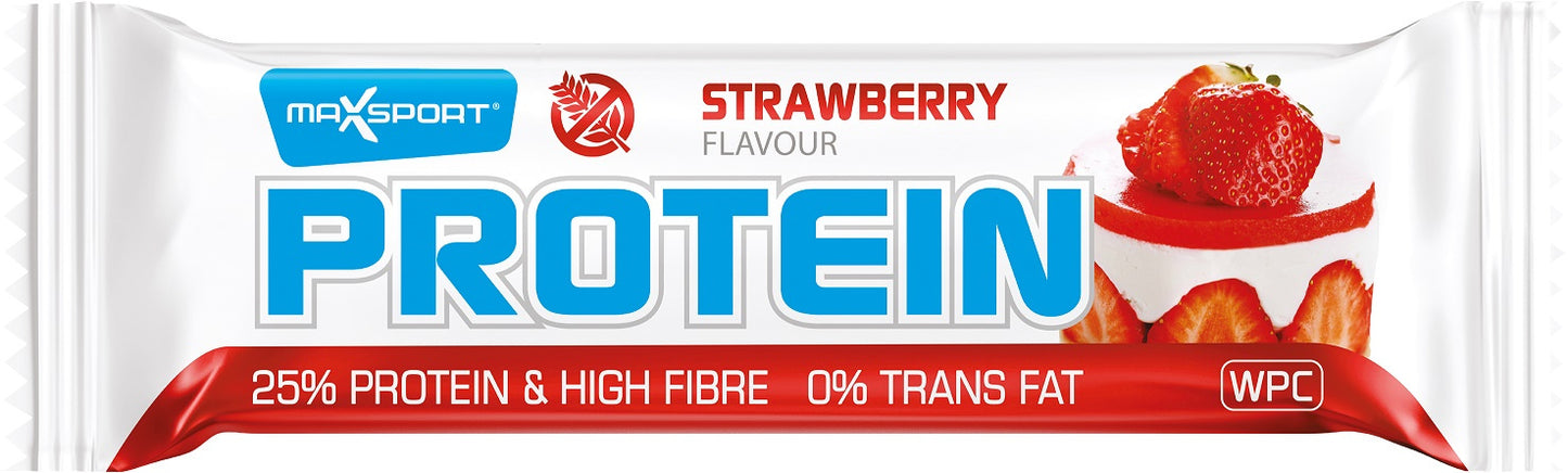 Baton Proteinowy o Smaku Truskawkowym w Polewie Białej Bezglutenowy (5 szt x 60 g)