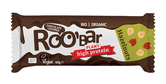 Baton Proteinowy z Orzechami Laskowymi w Polewie z Czekolady Gorzkiej Bezglutenowy BIO 40 g