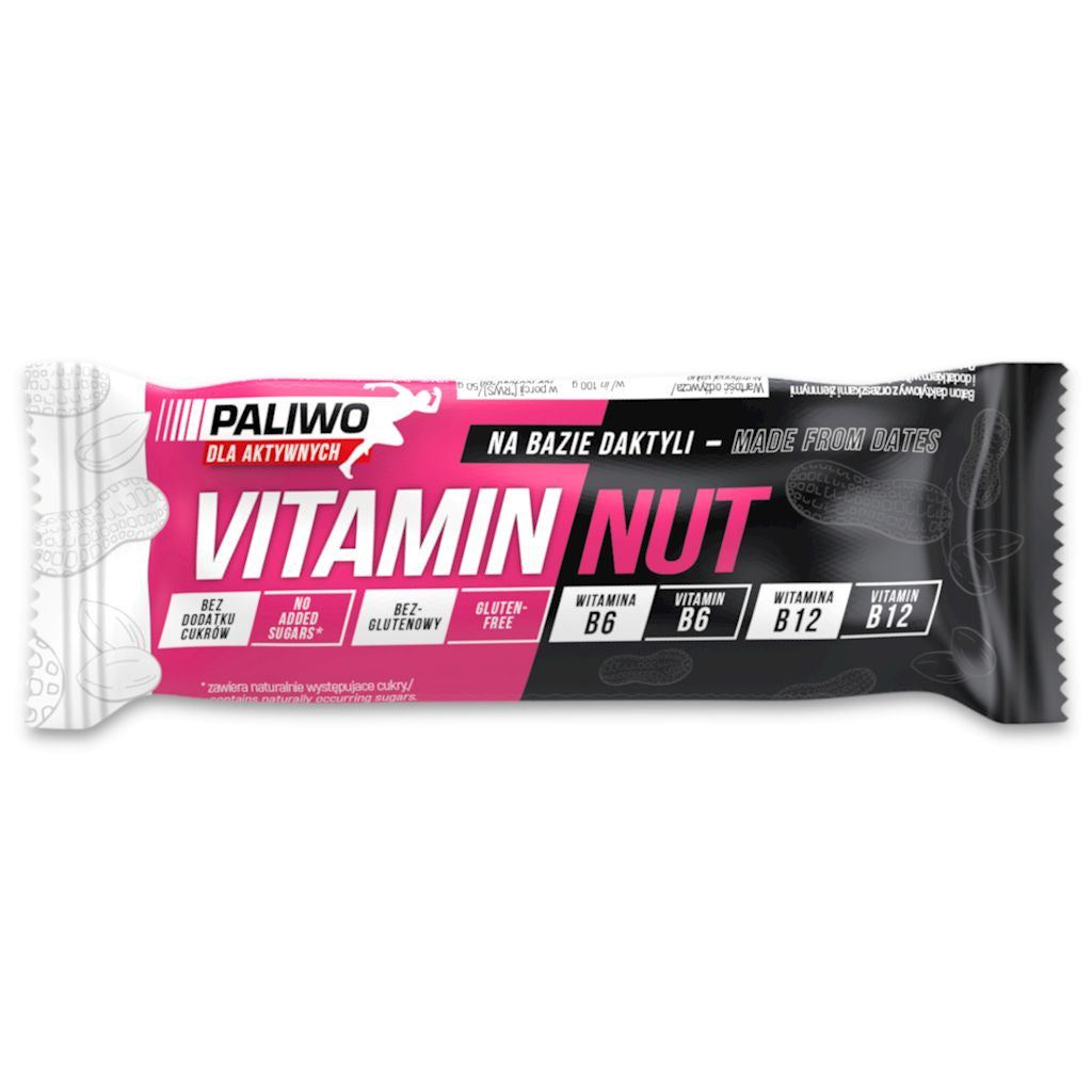 Baton Vitamin Nut z Witaminami  B6 i B12 Bezglutenowy (6 szt x 50 g)