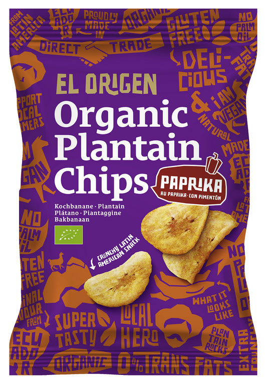 Chipsy z Plantana Paprykowe Bezglutenowe BIO (3 szt x 80 g)