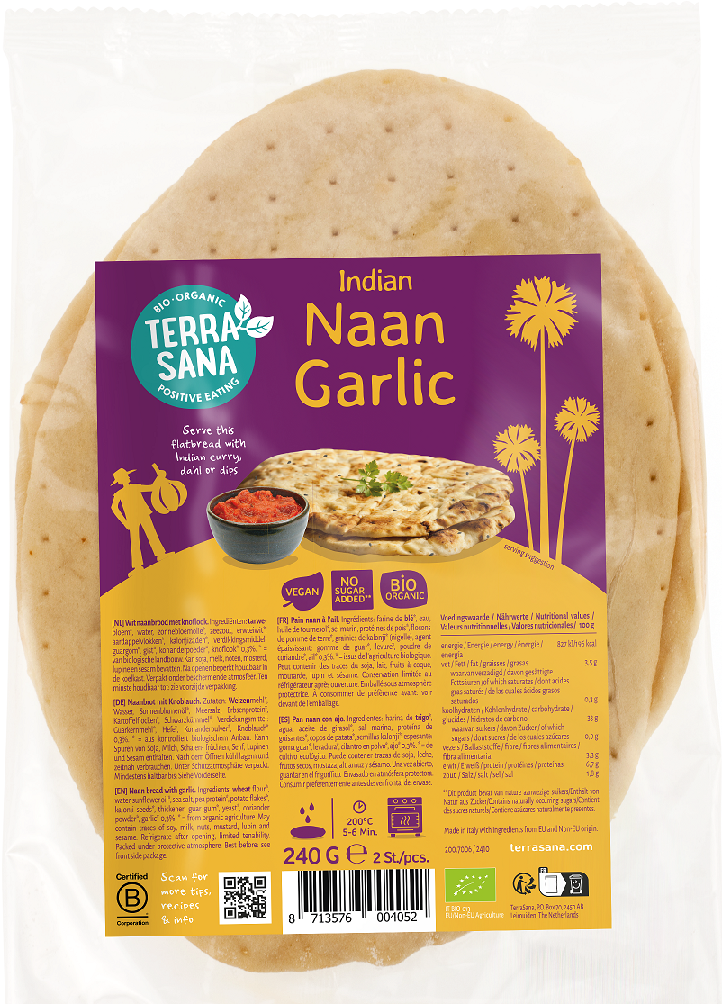 Chleb Naan Czosnkowy BIO (2 szt x 240 g)