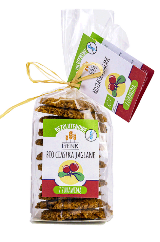Ciastka Jaglane z Żurawiną Bezglutenowe BIO (2 szt x 150 g)