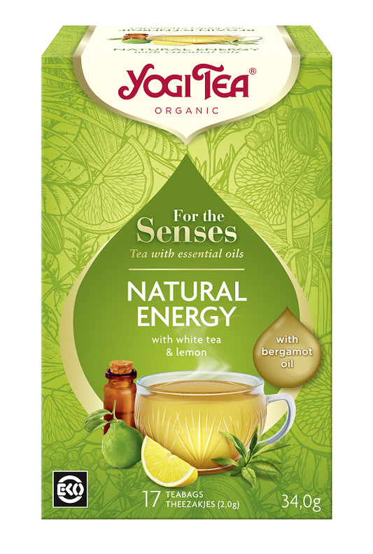 Herbata Biała Dla Zmysłów Naturalna Energia z Ziołami, Olejkiem z Cytryny i z Bergamotki (For The Senses Natural Energy) BIO (17 x 2 g) 34 g