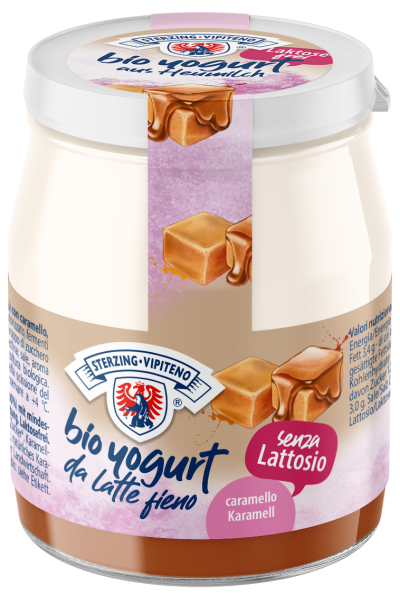 Jogurt Karmelowy z Mleka Siennego Bezglutenowy BIO  (Słoik) - Sterzing (3 szt x 150 g)