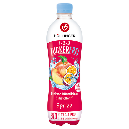 Napój Gazowany o Smaku Brzoskwinia - Marakuja Bez Cukru BIO (6 szt x 500 ml)