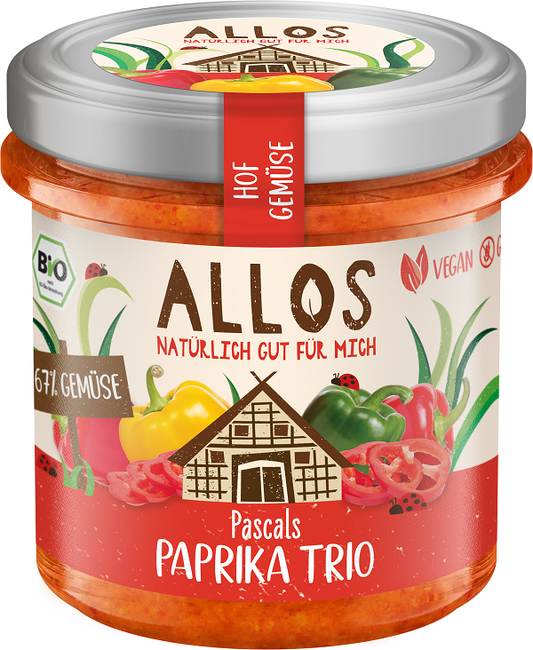 Pasta Warzywna z Trzema Rodzajami Papryki Bezglutenowa BIO (3 szt x 135 g)