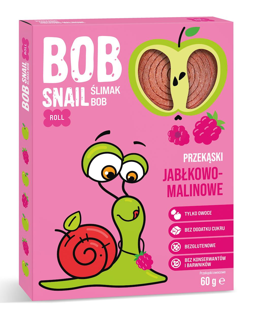 Przekąska Roll Jabłko - Malina Bez Dodatku Cukrów Bezglutenowa (3 szt x 60 g)