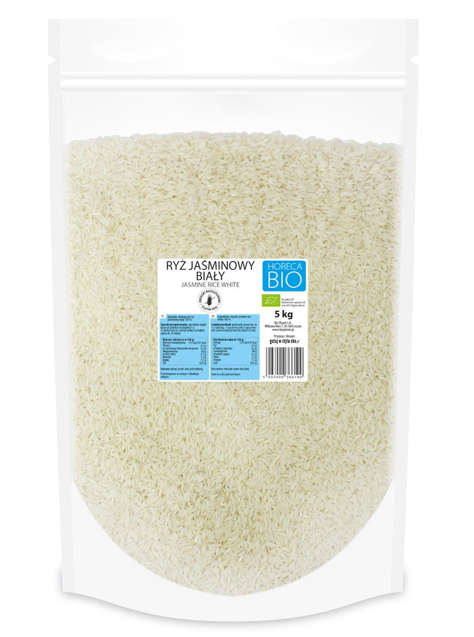 Ryż Jaśminowy Biały Bezglutenowy BIO 5 kg